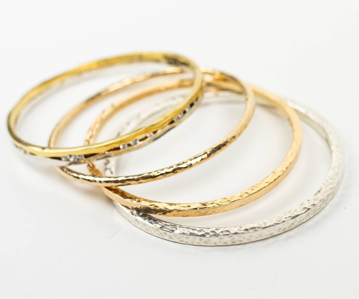 bangles on white background
