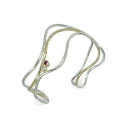 Three Strand Two Colour 9ct Solid Gold Bangle Bangle Pruden and Smith   