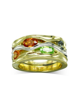 Trap Mixed Metal Multi-Colour Sapphire Ring Ring Pruden and Smith   