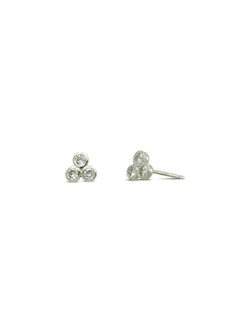 Trefoil Diamond 9ct Gold White Stud Earrings Earring Pruden and Smith   