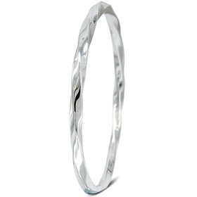 Twisted Solid Silver Bangle Bangle Pruden and Smith   
