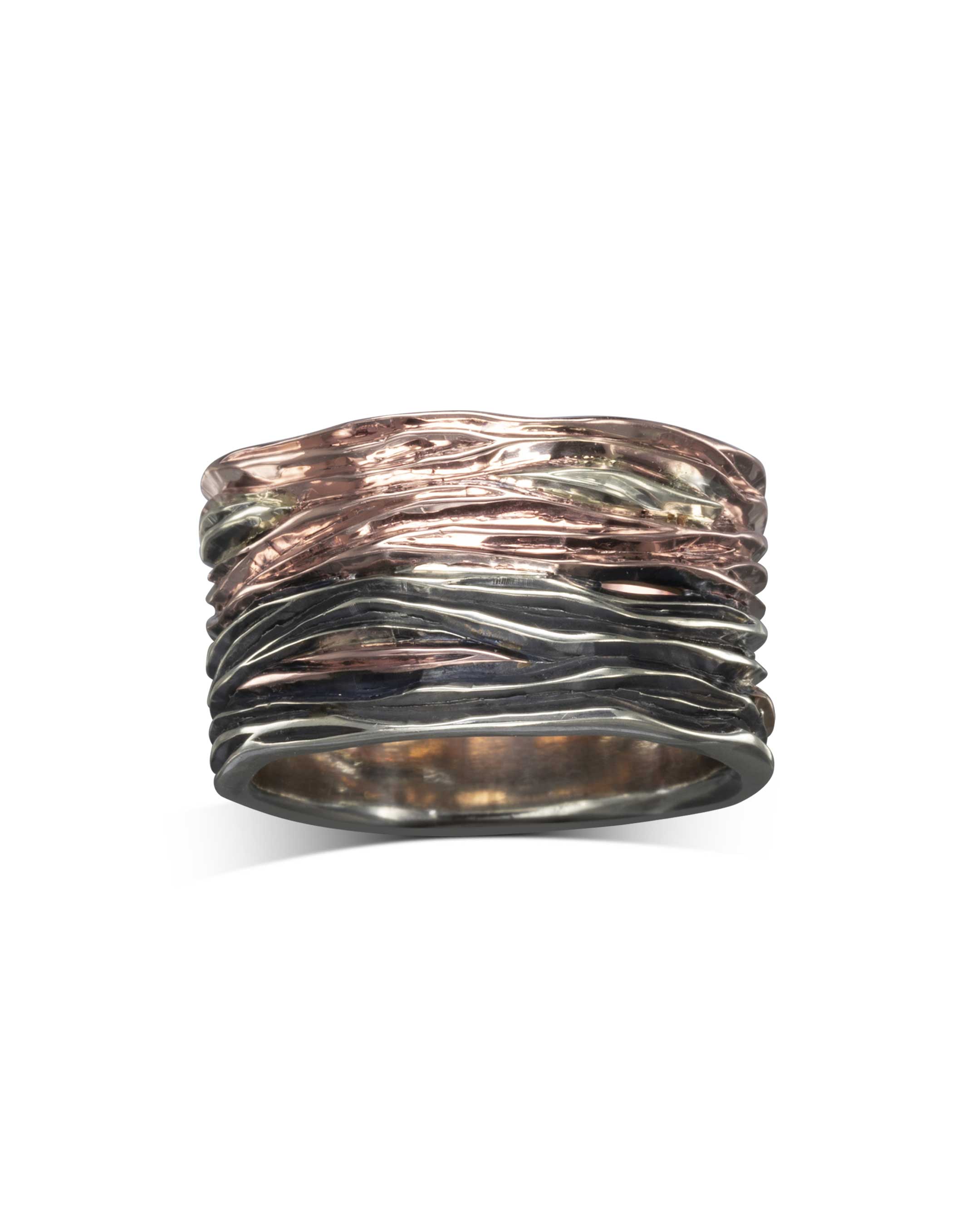 Sunrise Mixed Metal Wedding Ring Pruden and Smith