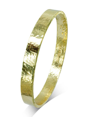 Wide Hammered Gold Bangle Bangle Pruden and Smith   