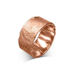 Wide Rose Gold Reticulated Wedding Band Ring Pruden and Smith   