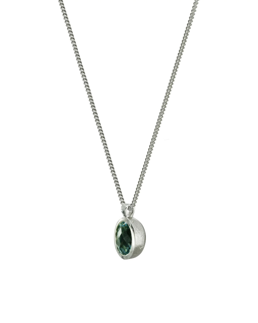 Blue Topaz Acorn Solid 9ct Gold Gemstone Pendant Pendant Pruden and Smith