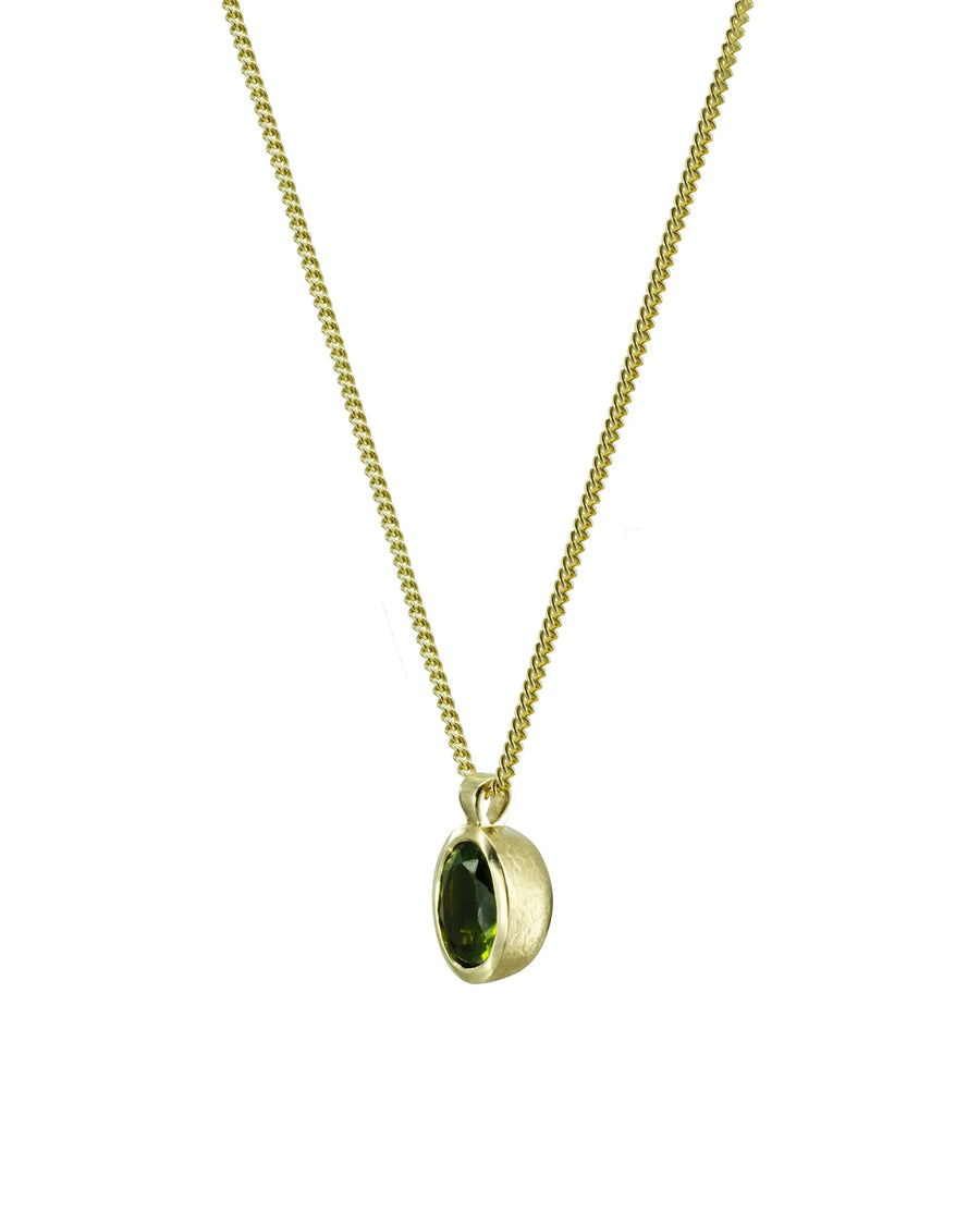 Peridot Acorn Solid 9ct Gold Gemstone Pendant Pendant Pruden and Smith