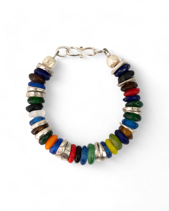 African Recycled Glass Bead Bracelet Bracelet Pruden and Smith