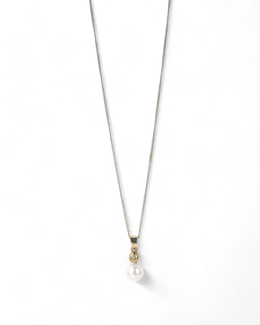 Akoya Pearl 9ct White Gold Diamond Pendant Pendant Pruden and Smith