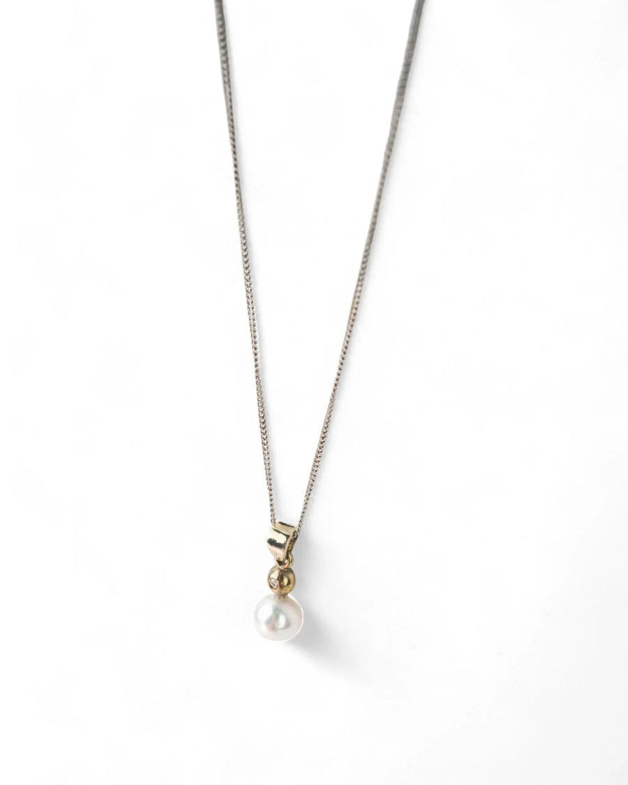 Akoya Pearl 9ct White Gold Diamond Pendant Pendant Pruden and Smith