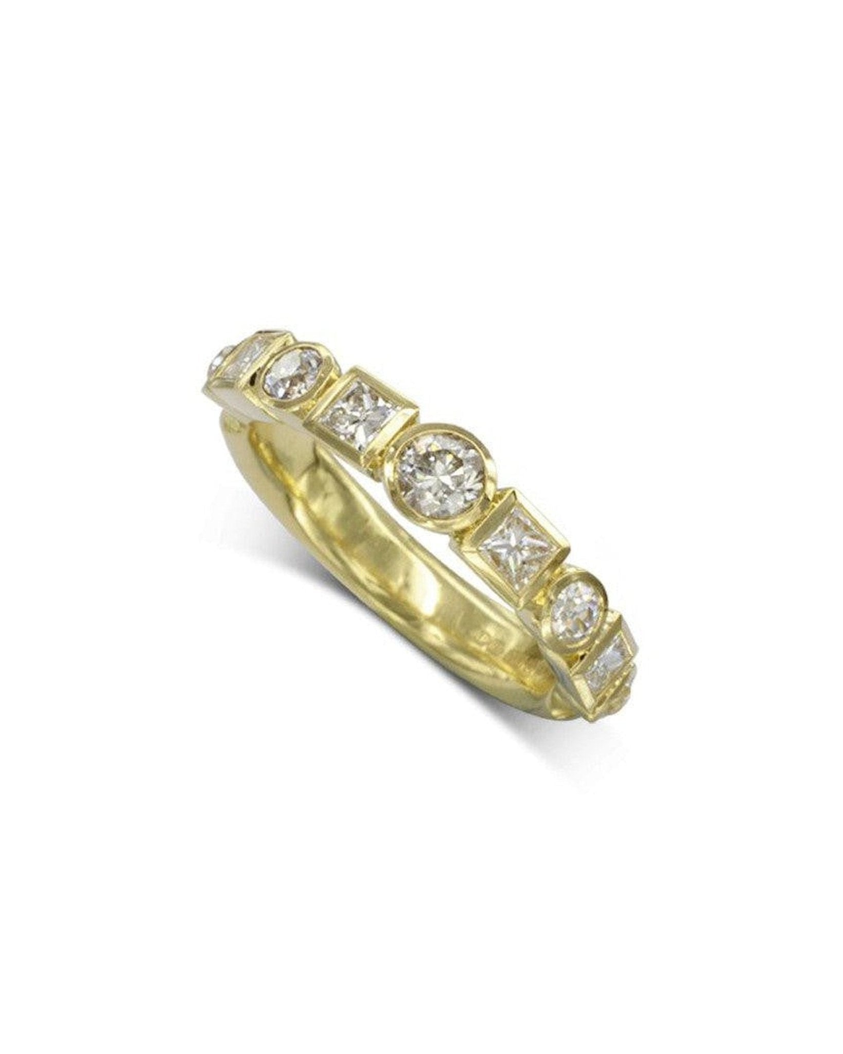 Alternating 18ct Gold Half Eternity Ring Ring Pruden and Smith 18ct Yellow Gold