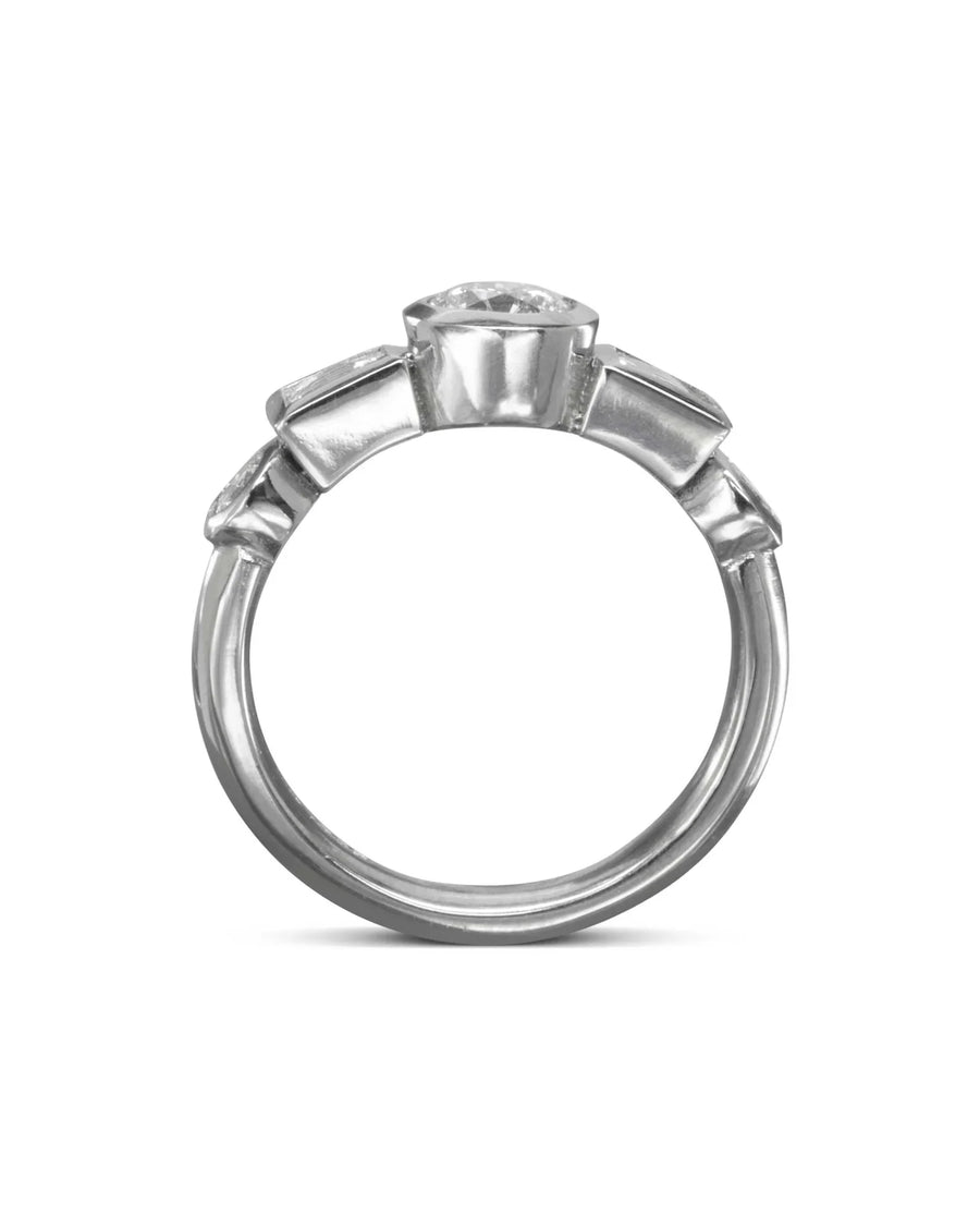 Alternating Princess Cut and Round Diamond Ring Ring Pruden and Smith