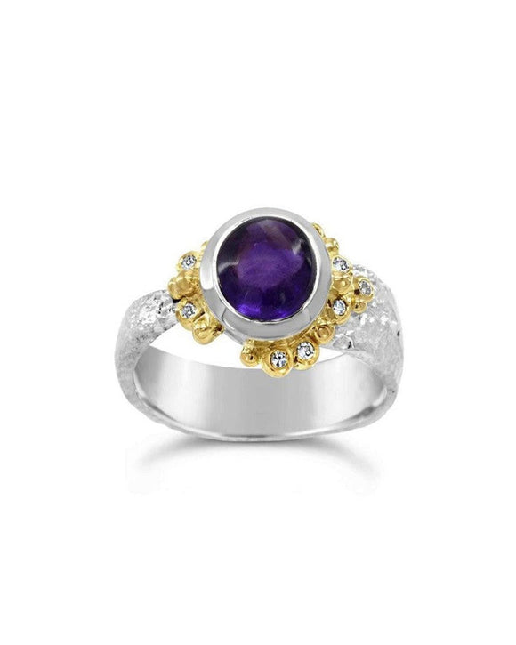 Amethyst and Diamond Dress Ring Ring Pruden and Smith