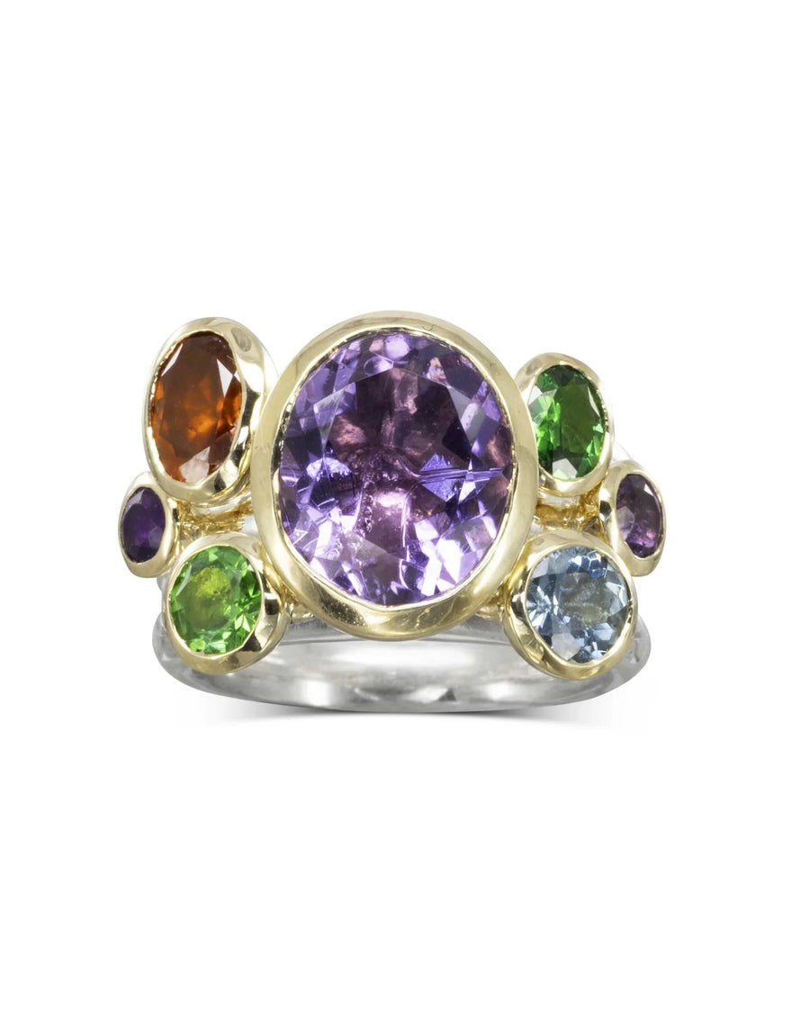 Amethyst, Citrine, Diamond and Sapphire Stacking Ring Set Ring Pruden and Smith