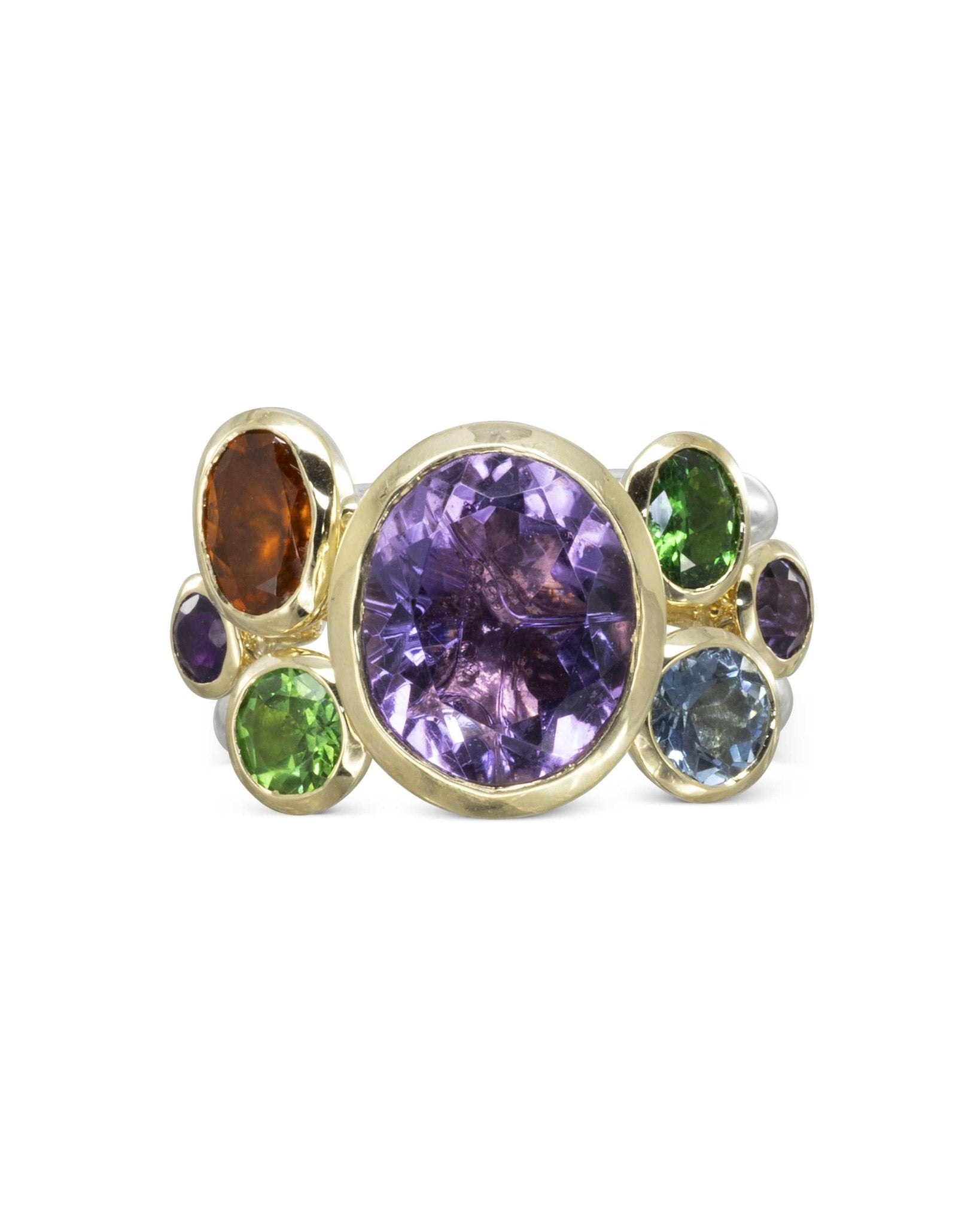 Amethyst, Citrine, Diamond and Sapphire Stacking Ring Set Ring Pruden and Smith