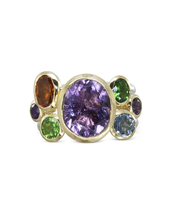 Amethyst, Citrine, Diamond and Sapphire Stacking Ring Set Ring Pruden and Smith