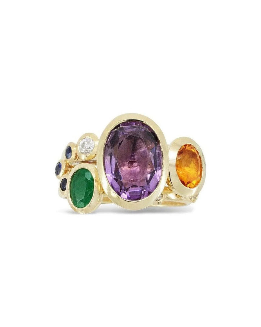Amethyst, Citrine, Diamond and Sapphire Stacking Ring Set Ring Pruden and Smith Default Title
