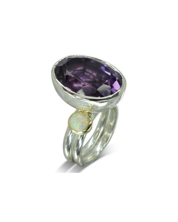 Amethyst Silver Stacking Ring Set Ring Pruden and Smith