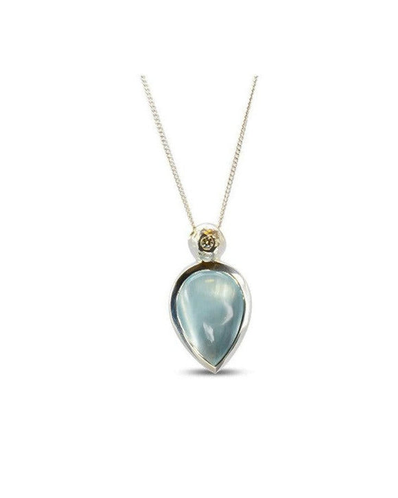 Aquamarine and Diamond Pendant Pendant Pruden and Smith