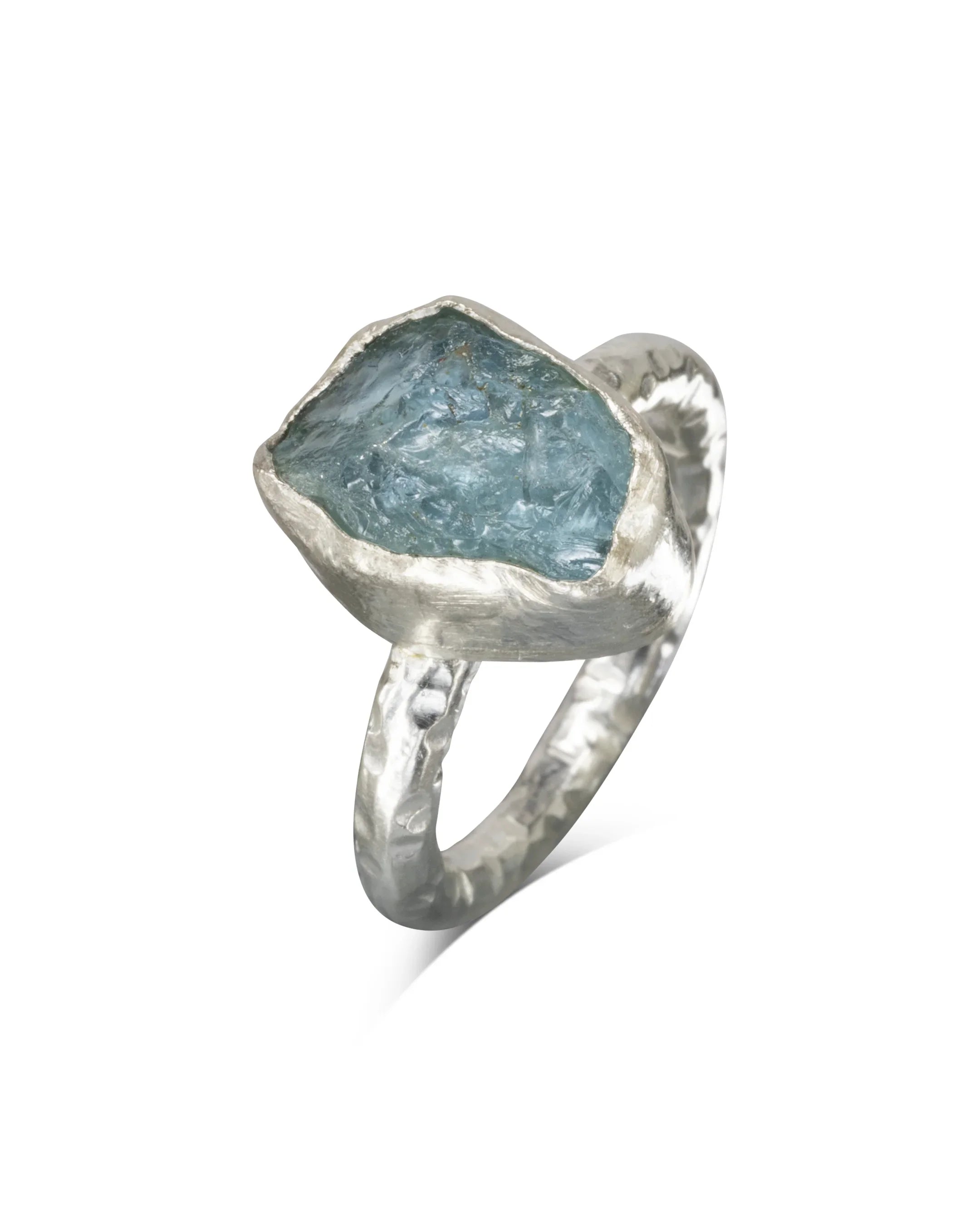 Aquamarine Rough Cut Stacking Rings Ring Pruden and Smith 