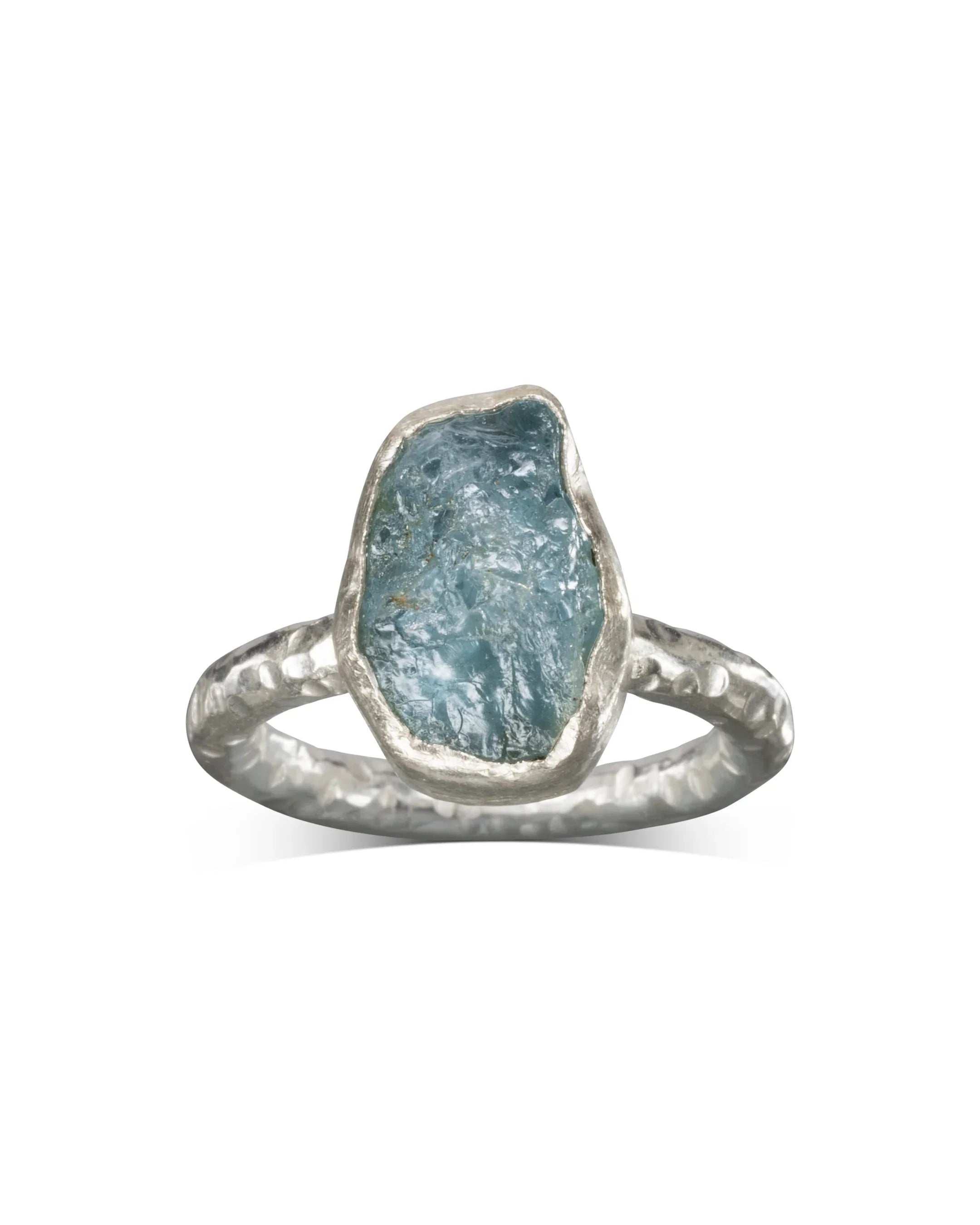 Aquamarine Rough Cut Stacking Rings Ring Pruden and Smith 