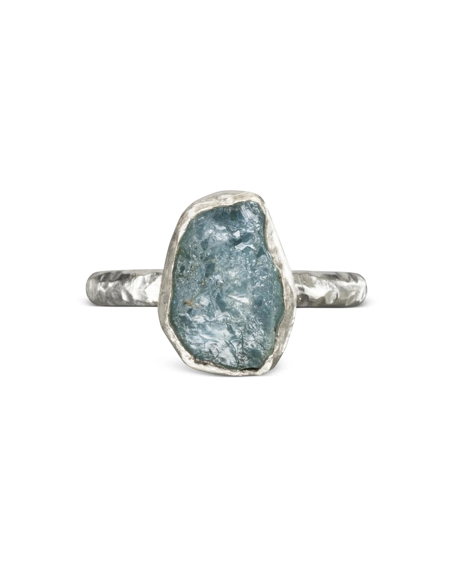 Aquamarine Rough Cut Stacking Rings Ring Pruden and Smith 