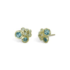 Water Bubbles Aquamarine Diamond Cluster Earrings Earstuds Pruden and Smith   