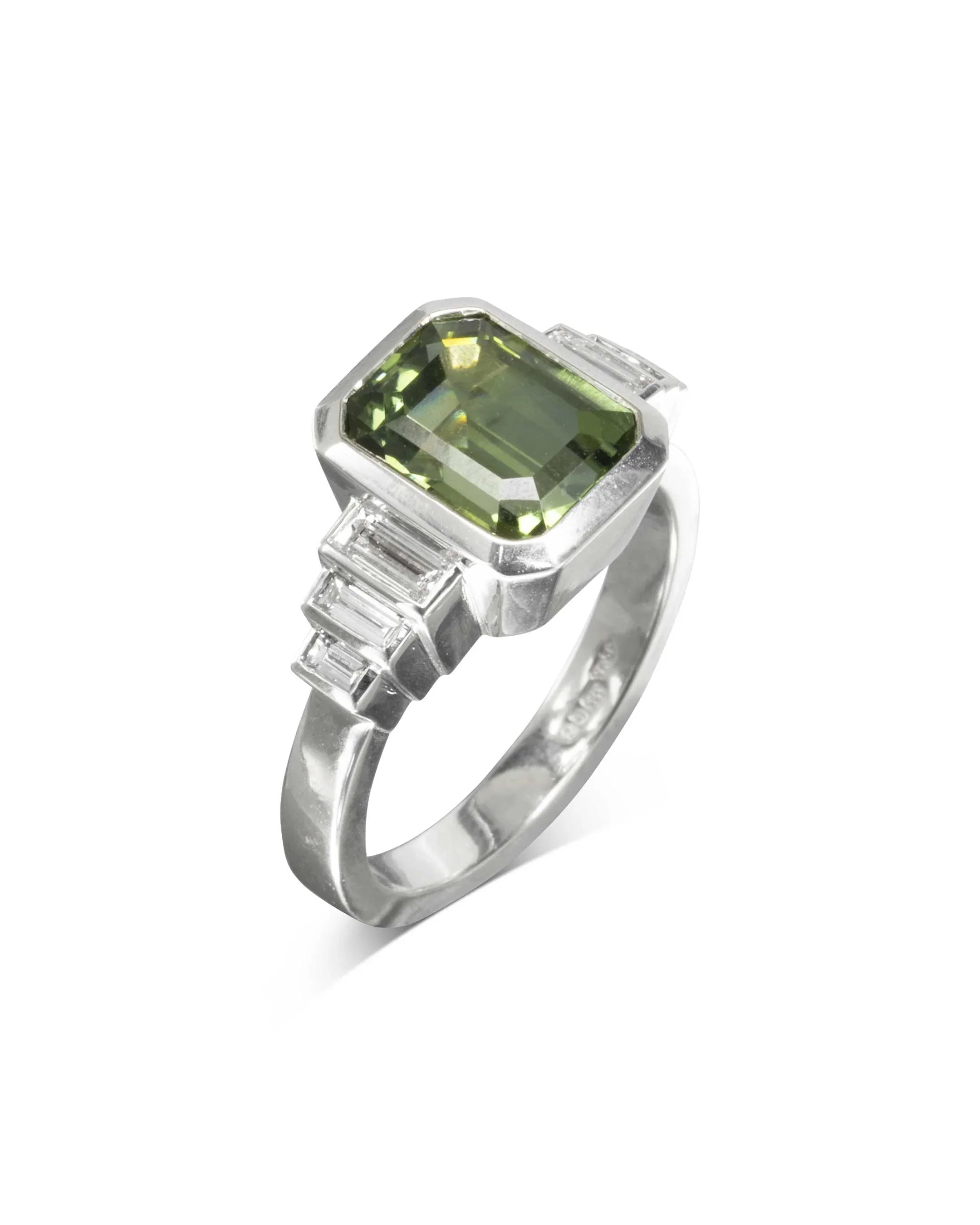 Art Deco Green Tourmaline Ring Ring Pruden and Smith   