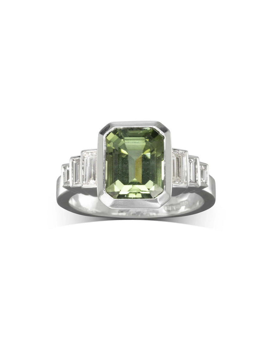 Art Deco Green Tourmaline Ring Ring Pruden and Smith   
