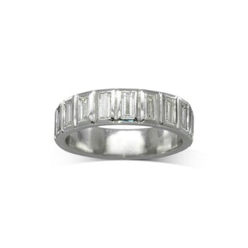 Baguette Diamond Platinum Eternity Ring - 6mm Ring Pruden and Smith   