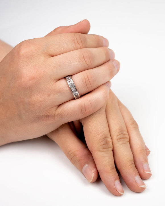 Baguette Diamond Platinum Eternity Ring (4mm) Ring Pruden and Smith