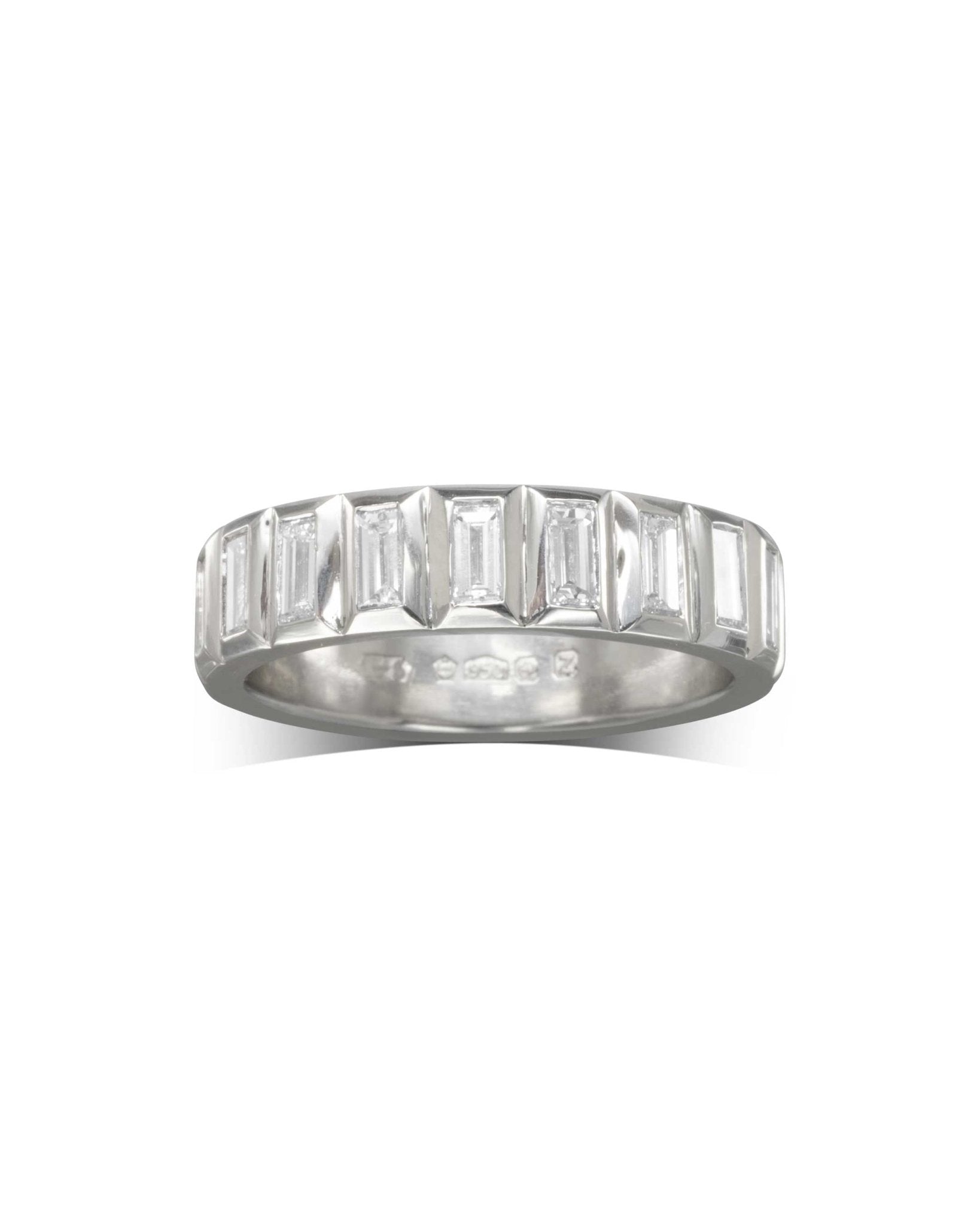 Baguette Diamond Platinum Eternity Ring Ring Pruden and Smith