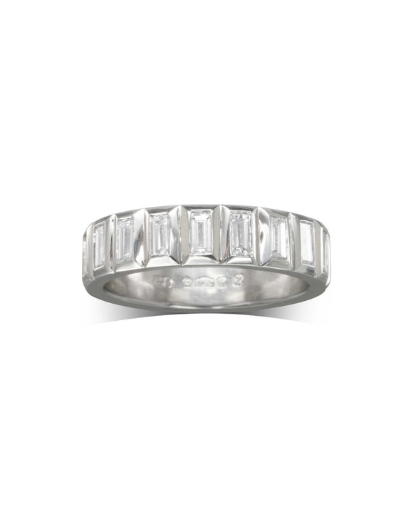 Baguette Diamond Platinum Eternity Ring Ring Pruden and Smith