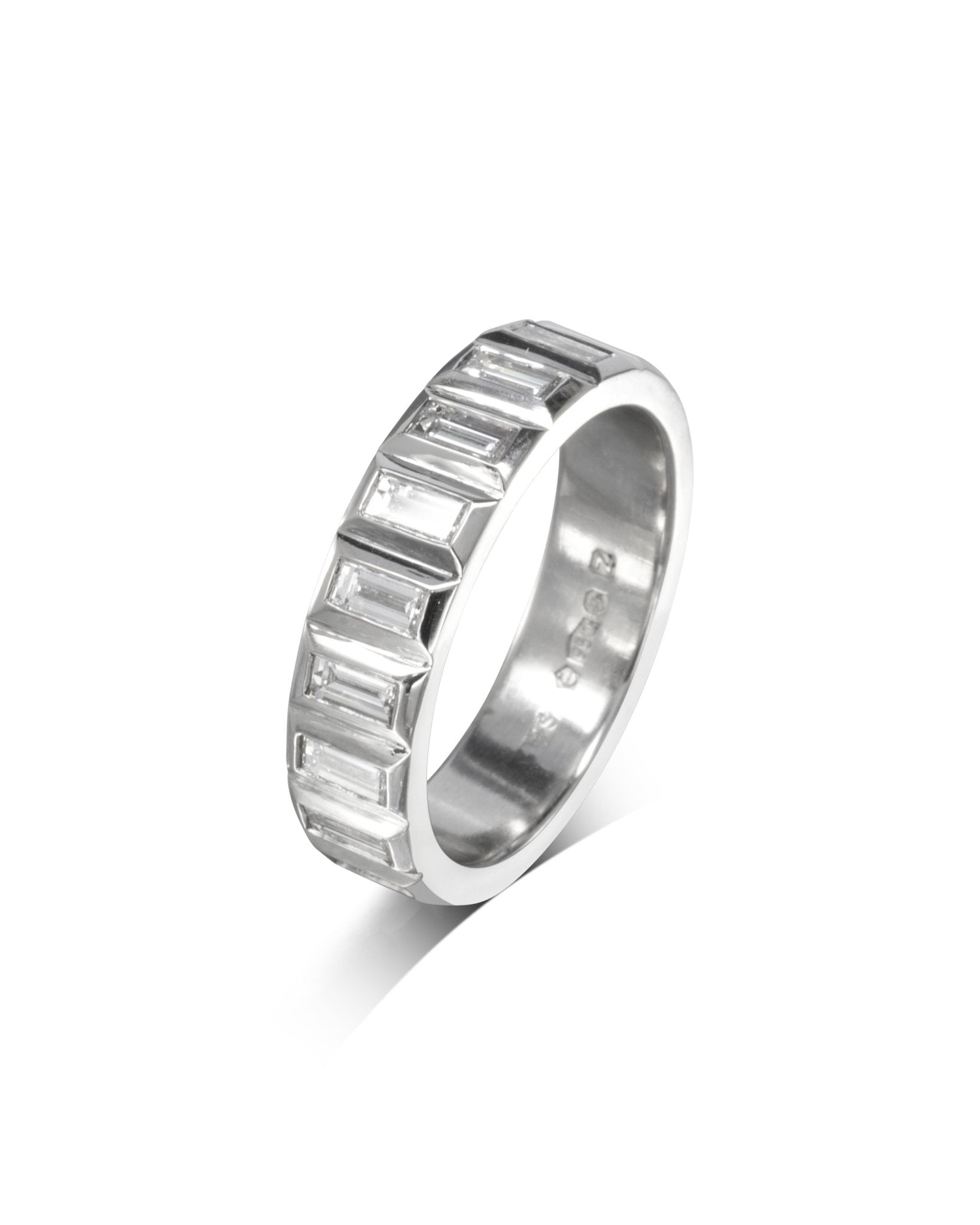 Baguette Diamond Platinum Eternity Ring Ring Pruden and Smith