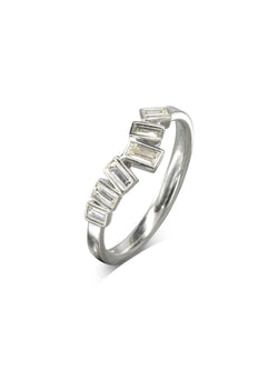Wave Baguette Diamond Half Eternity Ring Ring Pruden and Smith   