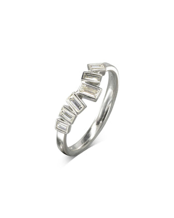 Wave Baguette Diamond Half Eternity Ring Ring Pruden and Smith   