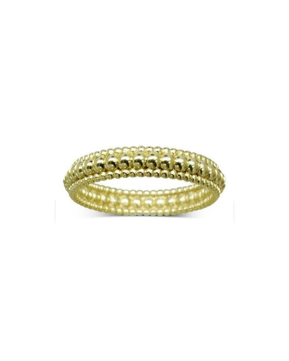 Beaded Three Row Yellow Gold Ring Ring Pruden and Smith 18ct Yellow Gold