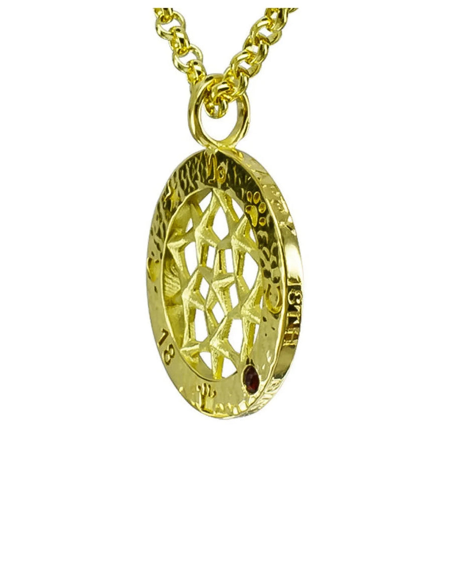 Gold 18th birthday pendant necklace with starfish motif and gemstone accent
