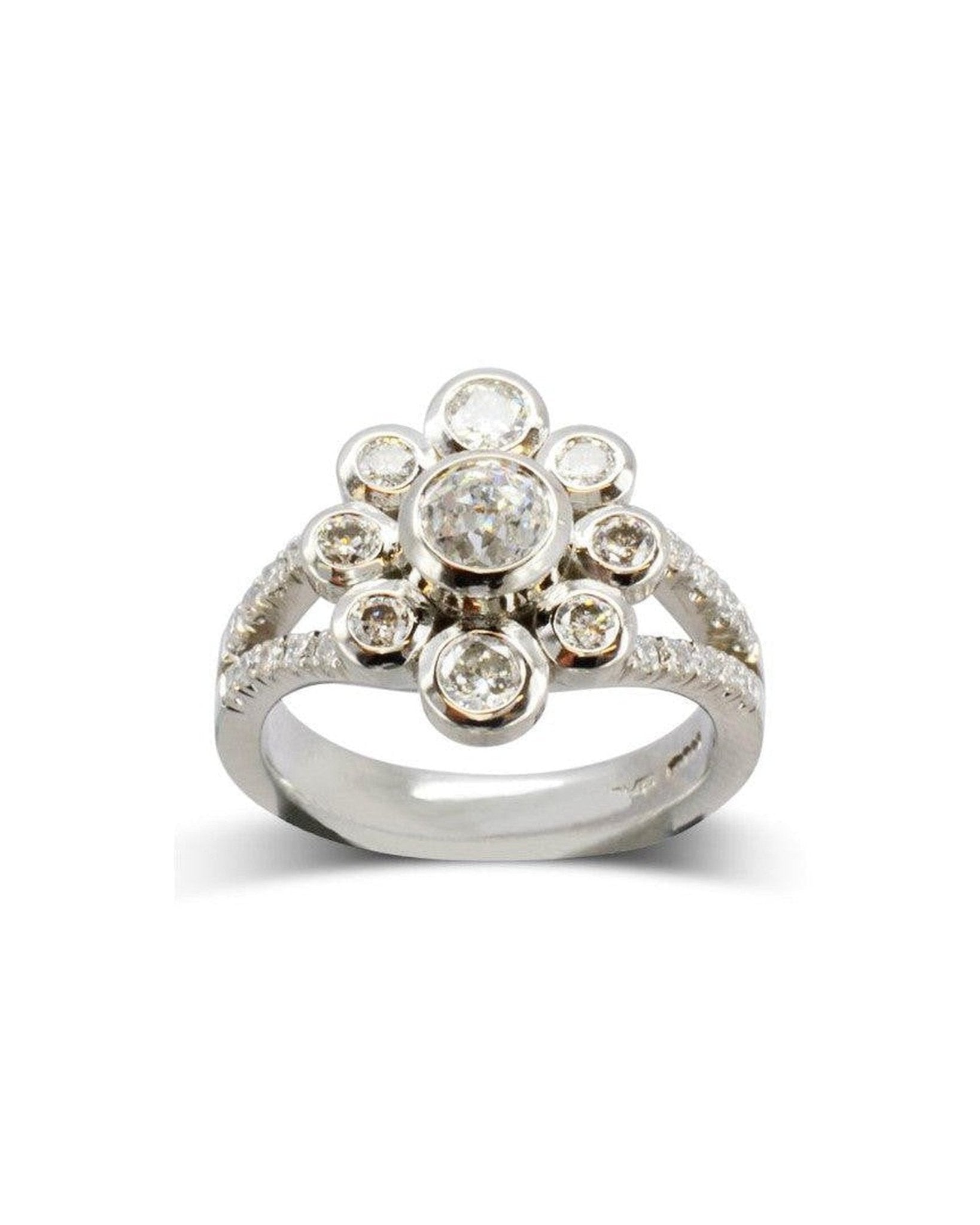 Bague en diamant contemporaine sur mesure Pruden and Smith