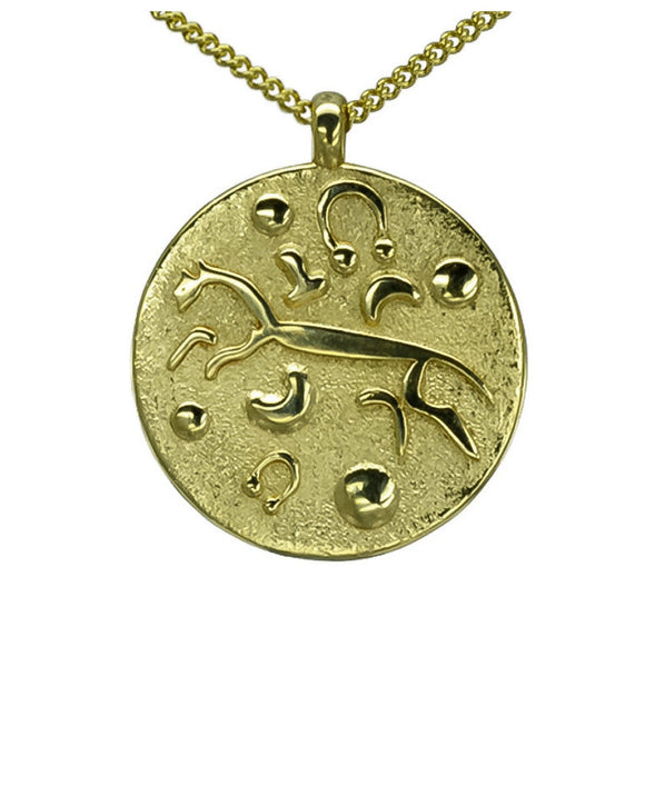 Bespoke Gold Pendant with White Horse Of Uffington Pendant Pruden and Smith