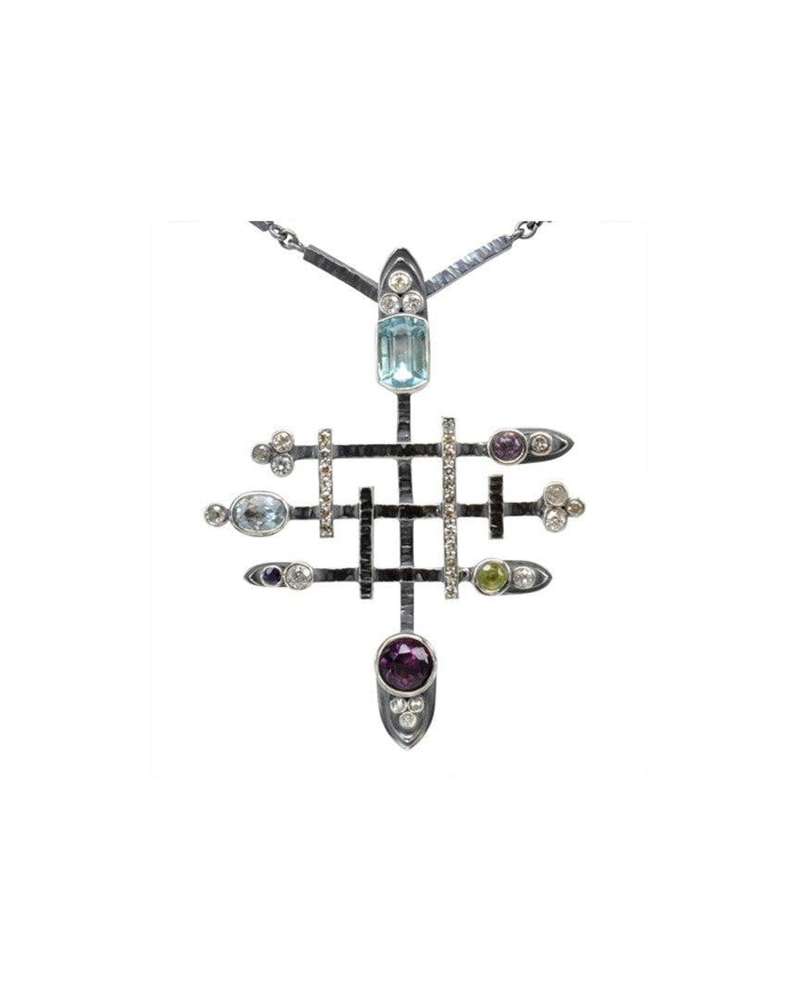 Bespoke Pave Set Diamond Brutalist Pendant Pendant Pruden and Smith