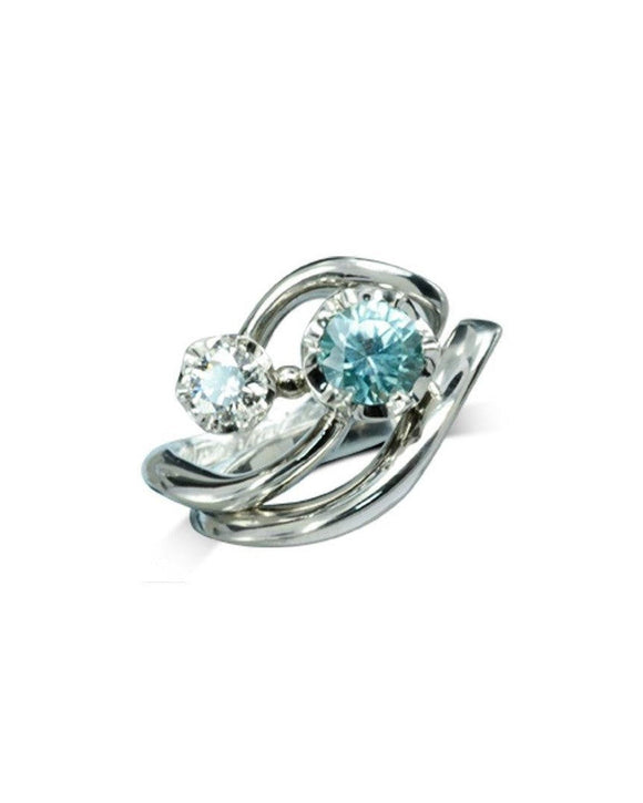 Bespoke Platinum Engagement Ring with Shooting Star Motif Ring Pruden and Smith