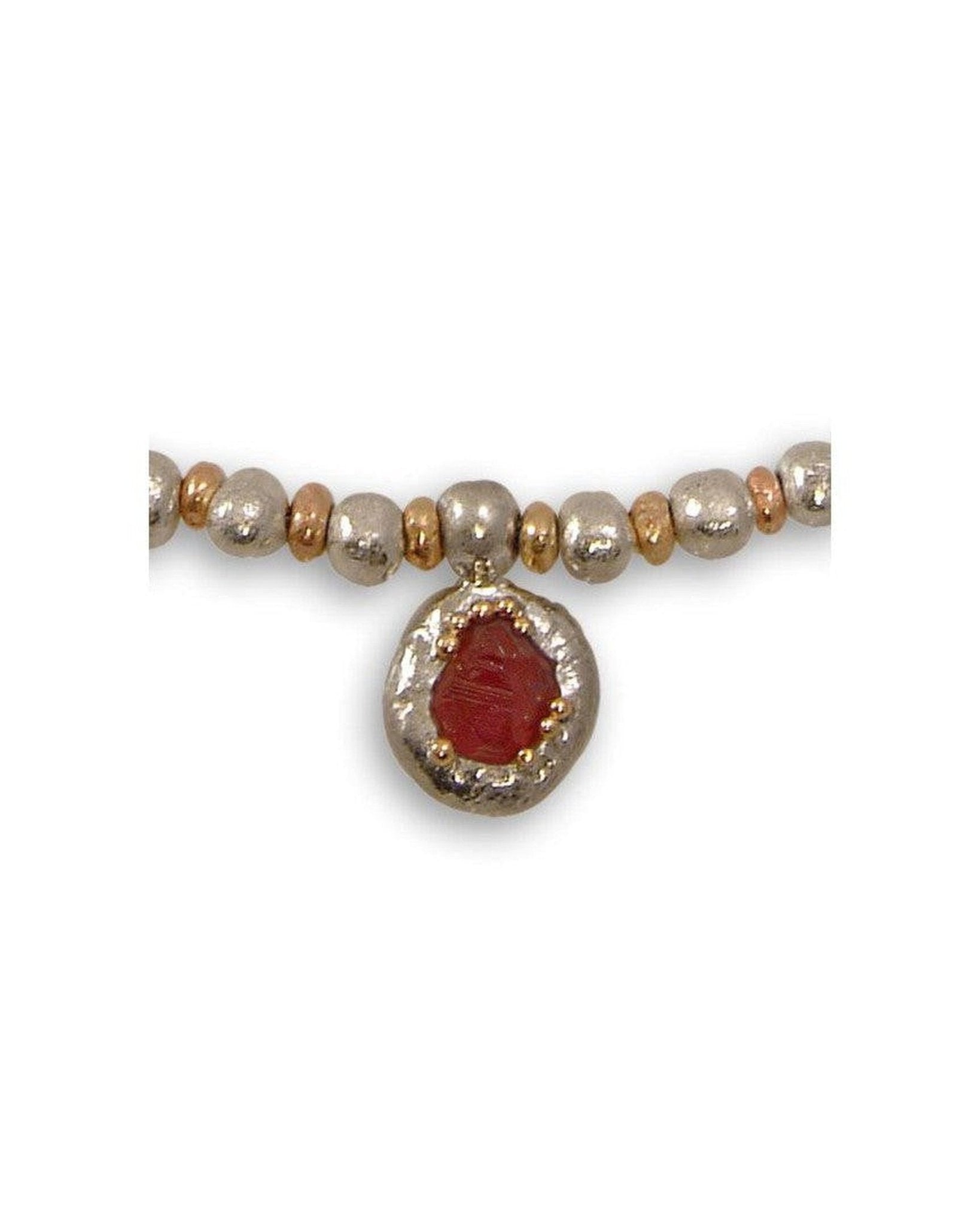 Bespoke Rough Ruby Nugget Necklace with Pendant Necklace Pruden and Smith