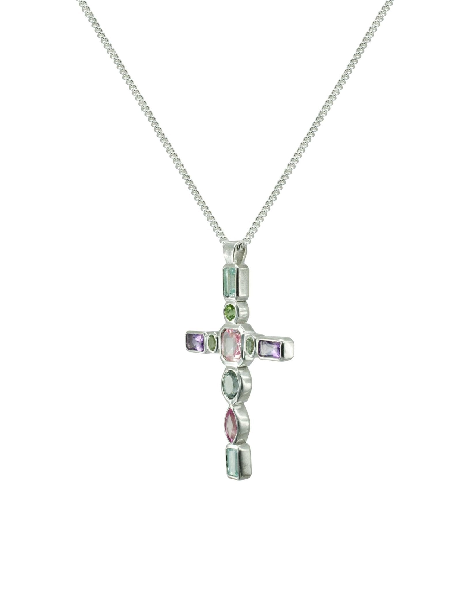 Bespoke Sapphire Cross Pendant Pendant Pruden and Smith