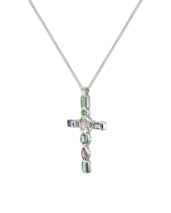 Bespoke Sapphire Cross Pendant Pendant Pruden and Smith