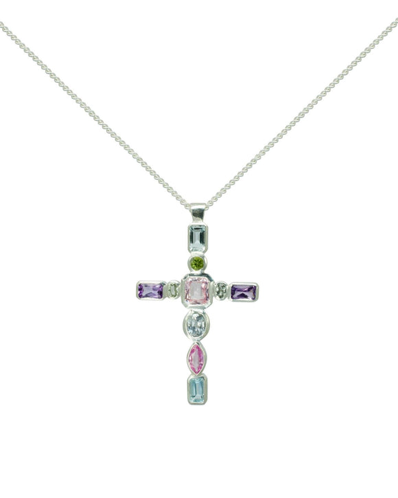 Bespoke Sapphire Cross Pendant Pendant Pruden and Smith