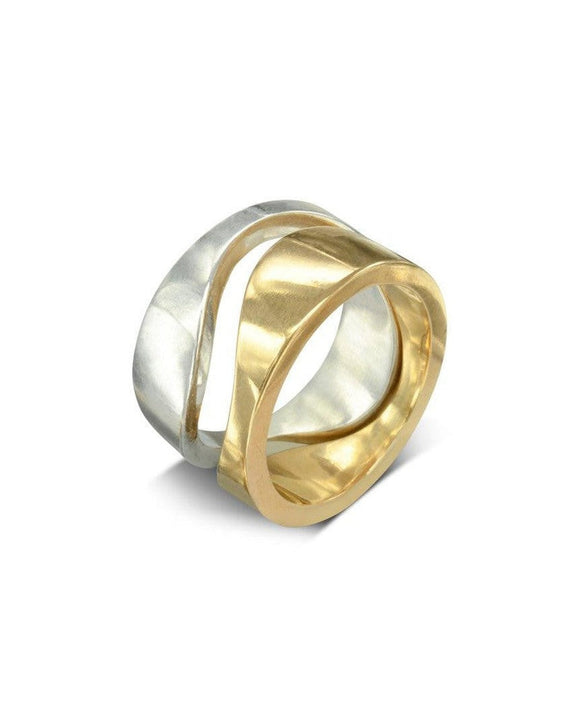Bespoke Two Colour Gold Interlocking Ring Ring Pruden and Smith