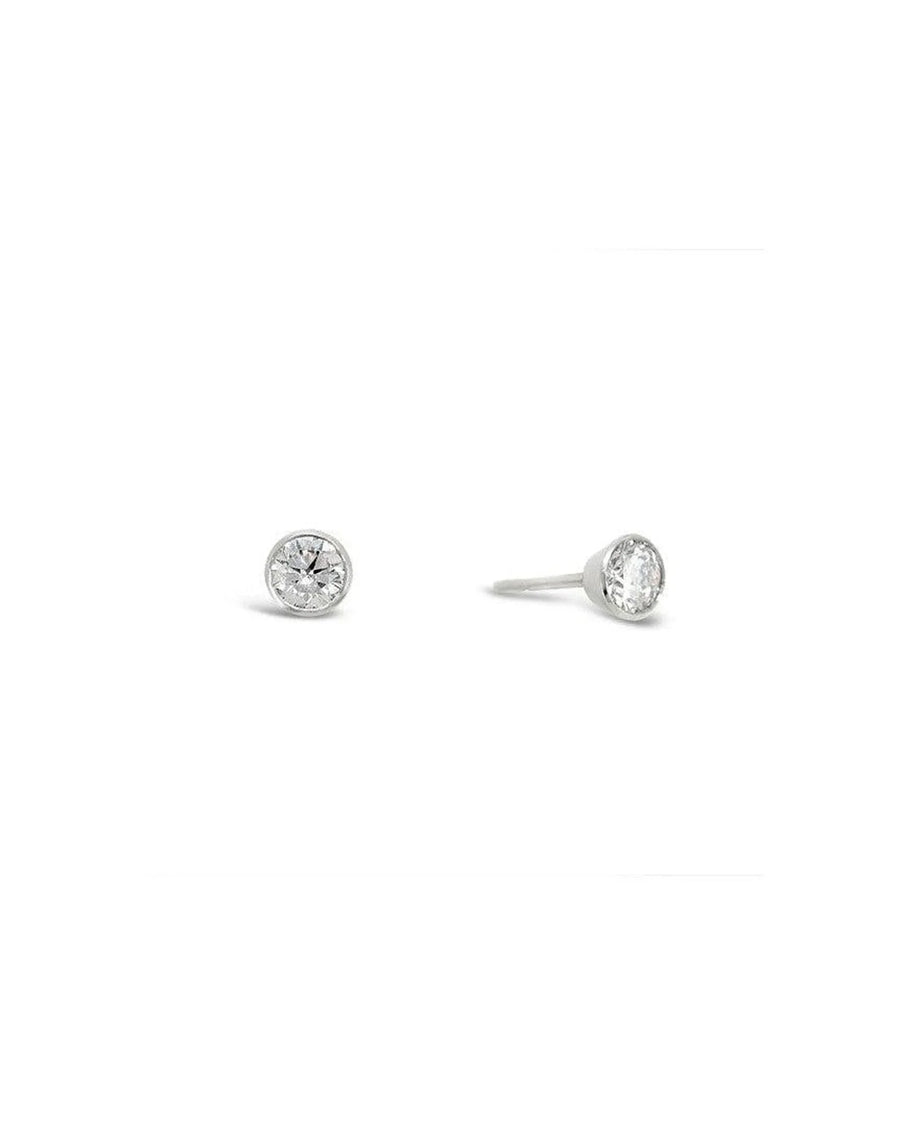 9ct white gold bezel set diamond stud earrings.