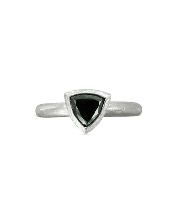 Rough Hammered Black Diamond Stacking Ring Ring Pruden and Smith   