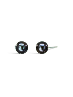 Black Pearl Silver Stud Earrings Earstuds Pruden and Smith   