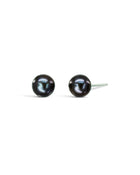 Blue Black Pearl Silver Stud Earrings Earstuds Pruden and Smith   